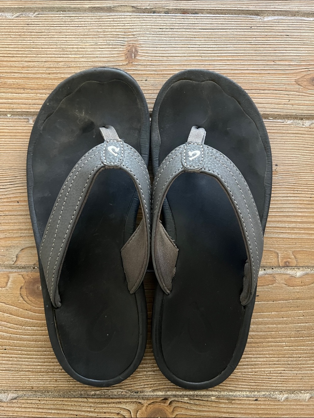 OluKai Women's Gray Flip Flop Sandals